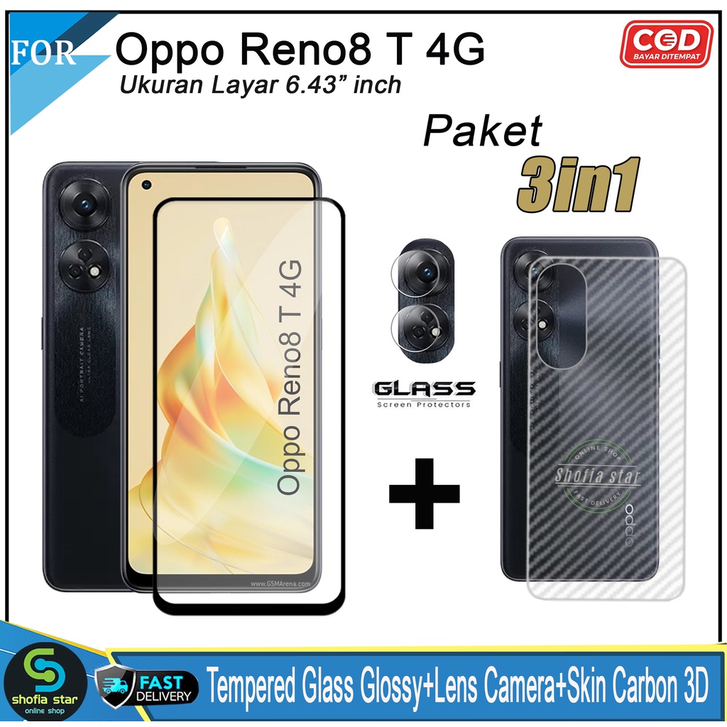 Promo 3in1 Tempered Glass Privacy Oppo Reno 8T 4G Anti Gores Anti Spy Full Layar
