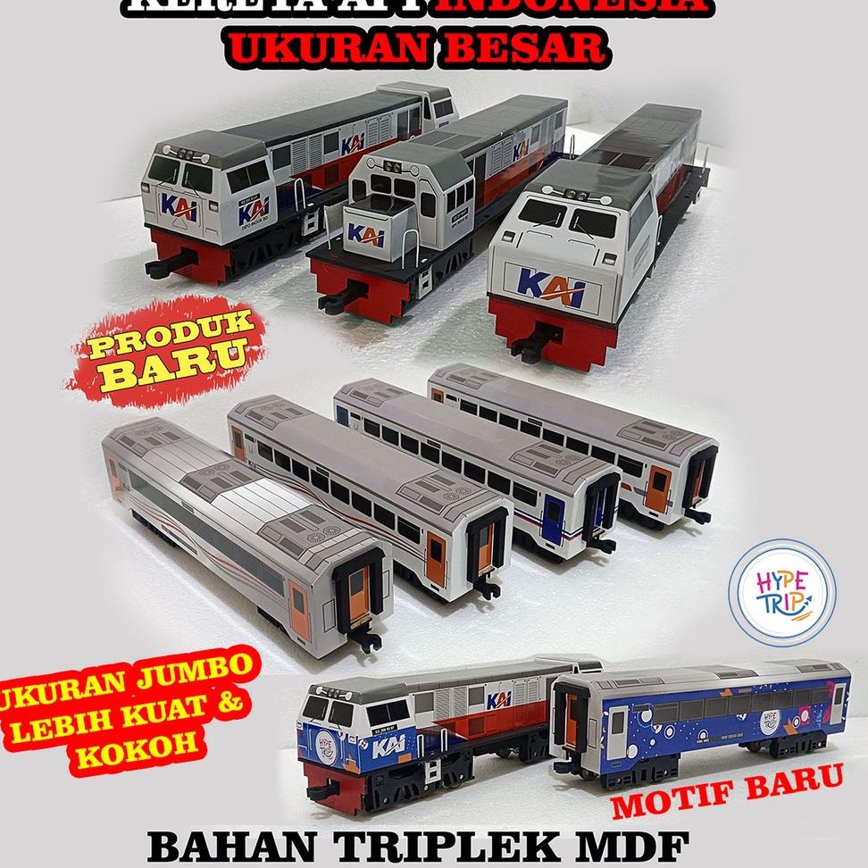 SIAP KIRIM Kereta Api Indonesia Mainan lokomotif kereta api kayu