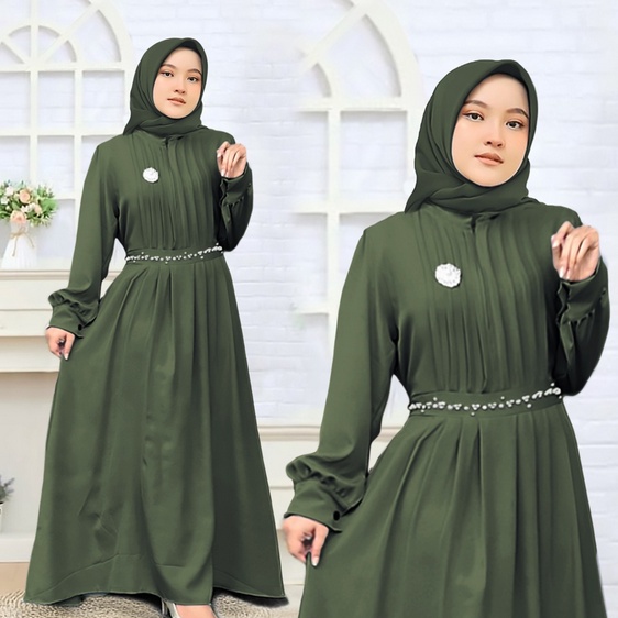 MAXI DRESS REIN RELINE GAMIS ANAK PEREMPUAN TERBARU BAHAN SHAKILA PREMIUM AKSEN MUTIARA PEARL TEMBAK