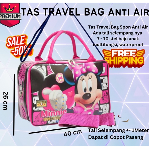 COD ~ BIG SIZE Travel Bag Anti Air selempang + jinjing motif karakter BTS bt21 mickey mini doraemon helokity hellokity avenger travel bag tas travel tas mudik tas lebaran tas multifungsi tas anak tas jinjing travel bag lebaran mudik TRAVEL SPON