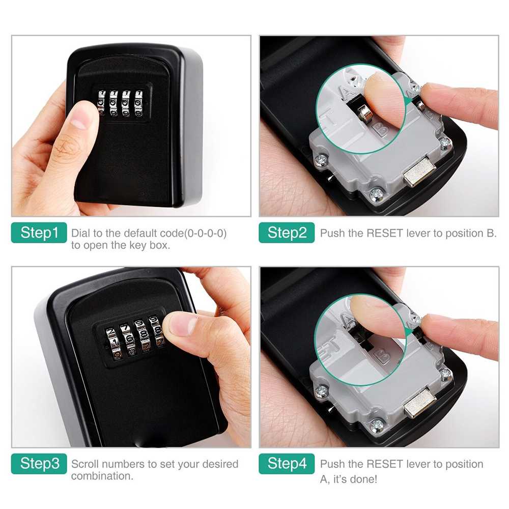 (BISA COD) FTIHSHP MOOL Gembok Kotak Brankas Safety Lock Box 4 Digit Password - G10