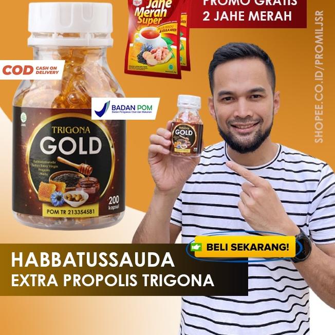 ➮ Habbatussauda Extra Propolis Trigona Gold Habatusauda Original Asli  Kapsul ☚