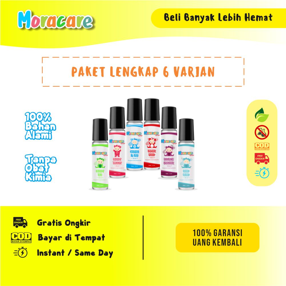 Moracare Obat Pilek Bayi Balsem Bayi Cough n Flu Baby Oil Roll On 10 ml Bahan Alami