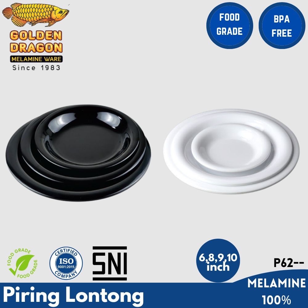 Piring Lontong Melamin Horeka Premium / Piring Golden Dragon Melamine 6 8 9 10 inch