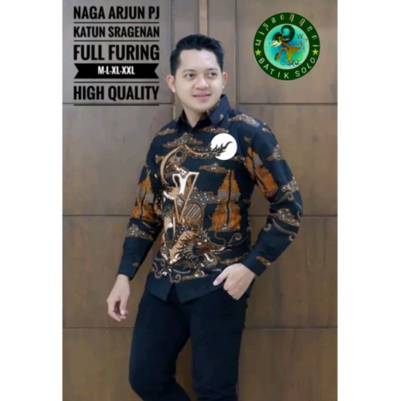 Kemeja Batik Pria Lengan Panjang Pendek Baju Atasan Cowok Modern Terbaru Hem Laki Formal Casual Lapi