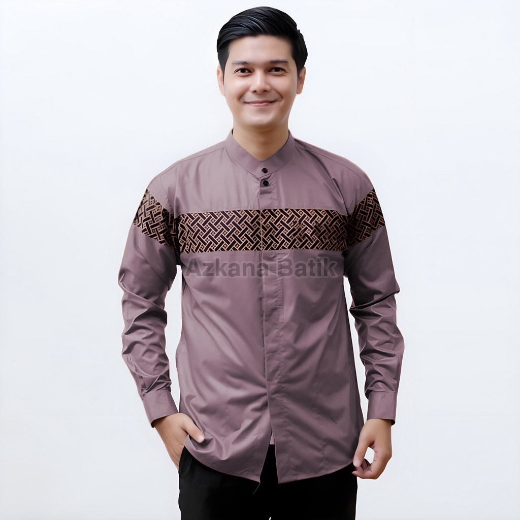 Best Seller Baju Koko Pria Dewasa - Busana Muslim Pria - Baju Lebaran Pria - Koko Pria  Lengan Panjang Terbaru 2023 - Outfit Lebaran Kece  Baju Koko Polos Kombinasi Motif