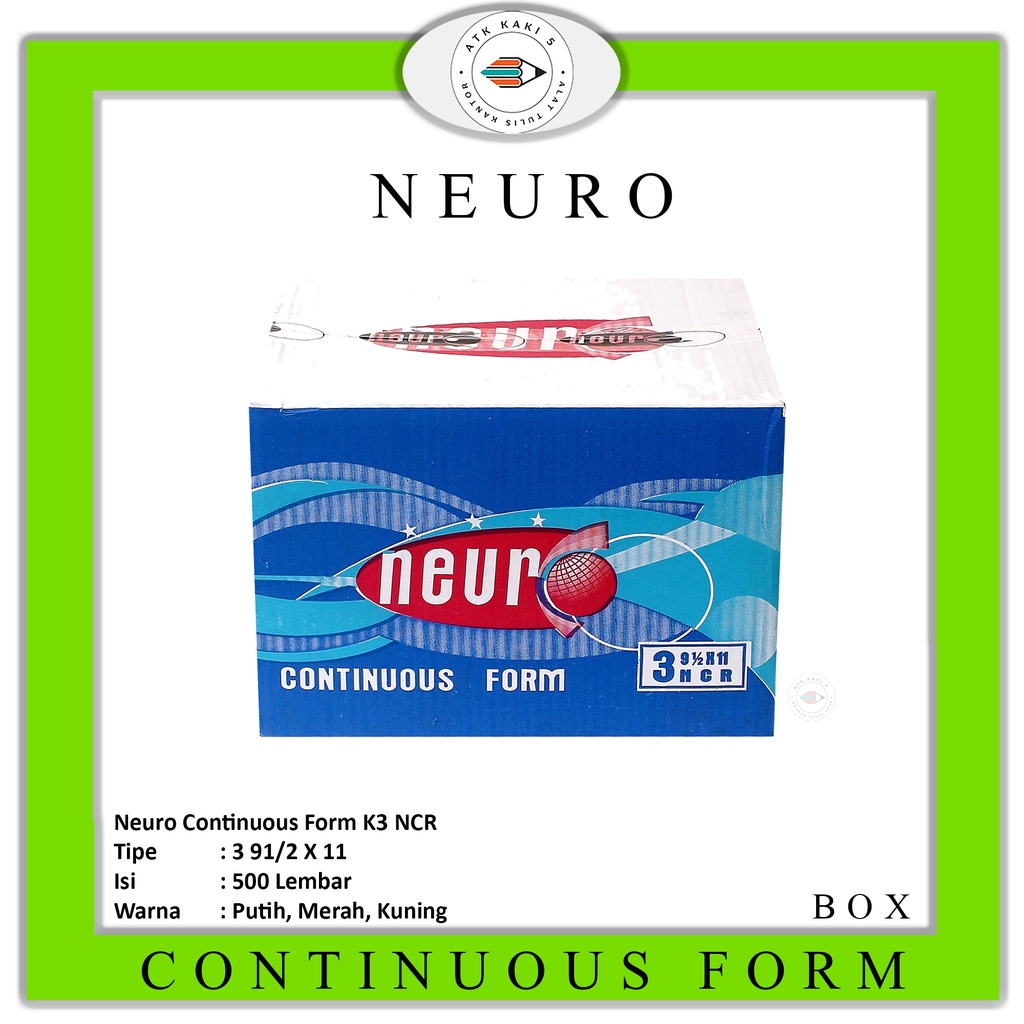 

NEURO - Continous Form 91/2 x 11 3 Ply ( K3 ) NCR - BOX