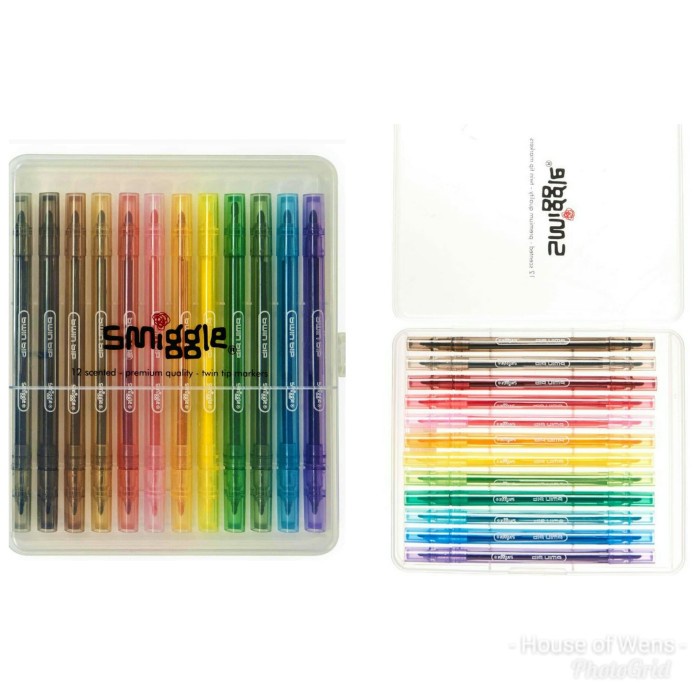 

SMIGGLE SCENTED TWIN TIP MARKER PACK X12 - SPIDOL DOUBLE SMIGGLE