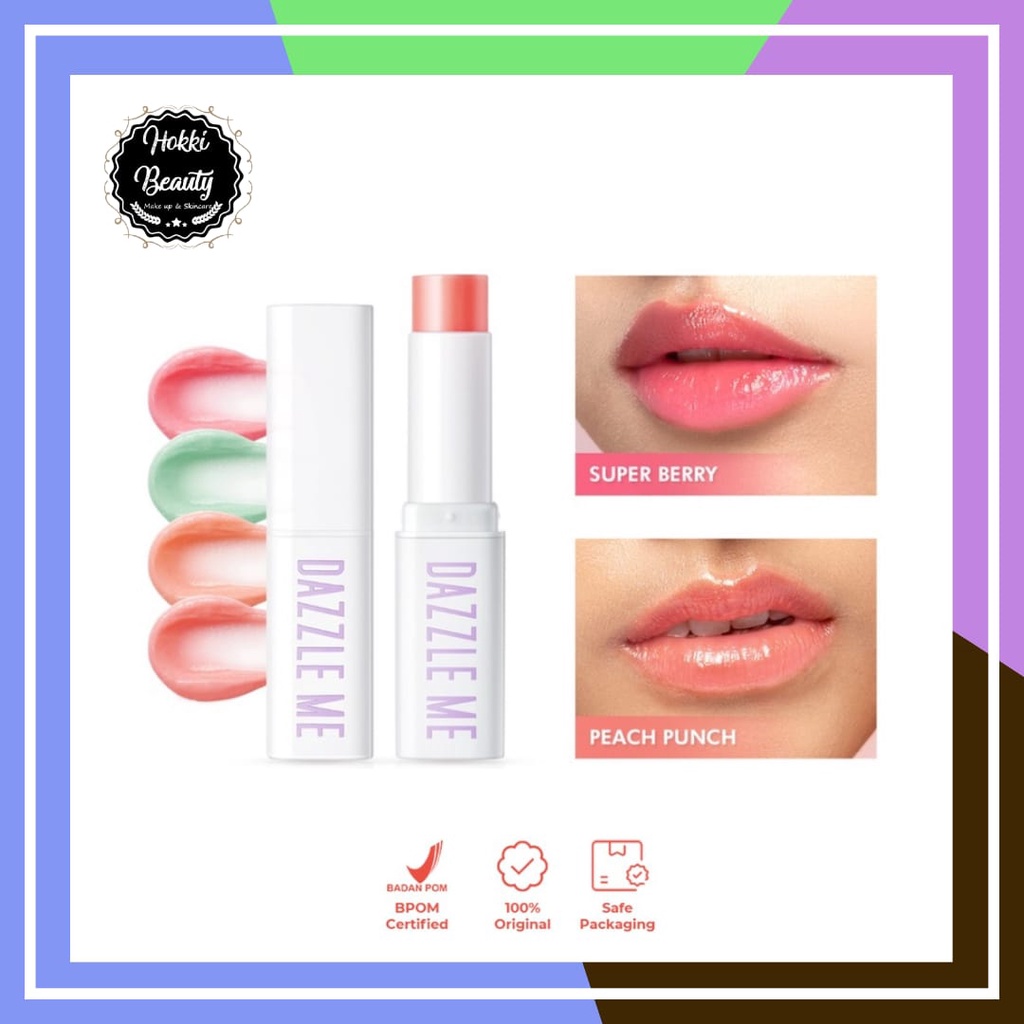 DAZZLE ME Fruit Justice Lip Balm | Moisturizing Vitamin E Baby Lips UV Protection Lip Care pH Color Changing Lipstik