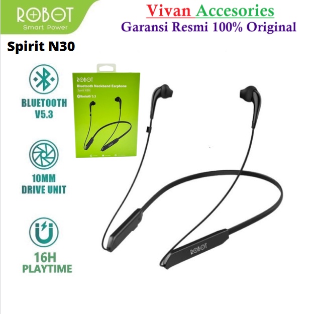 Robot Spirit N30 Bluetooth 5.3 Soft IN-EAR Neckband Earphone Earbuds