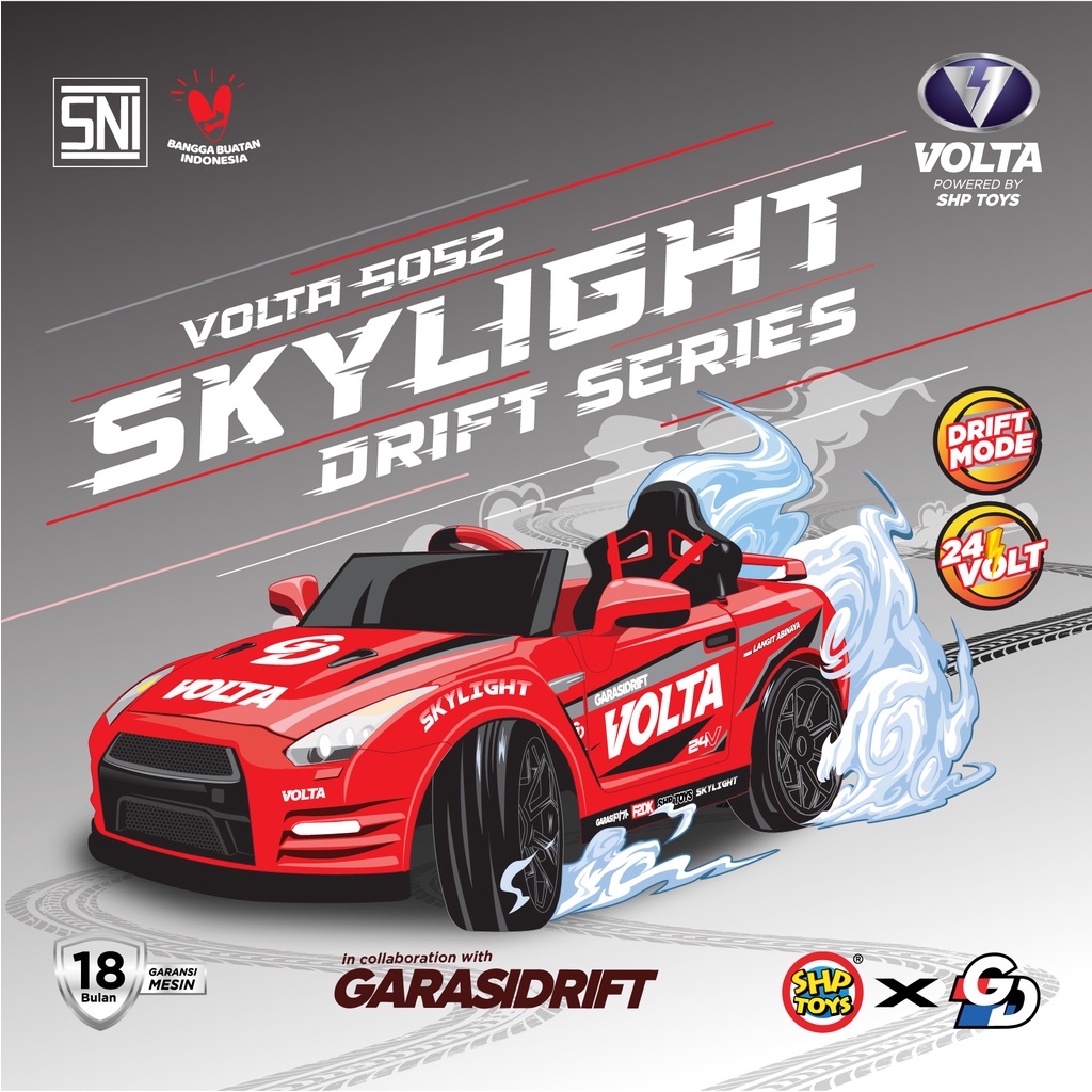 Mainan Anak Mobil Aki Volta 5052 Skylight Drift Kids Series SHP Toys - Merah