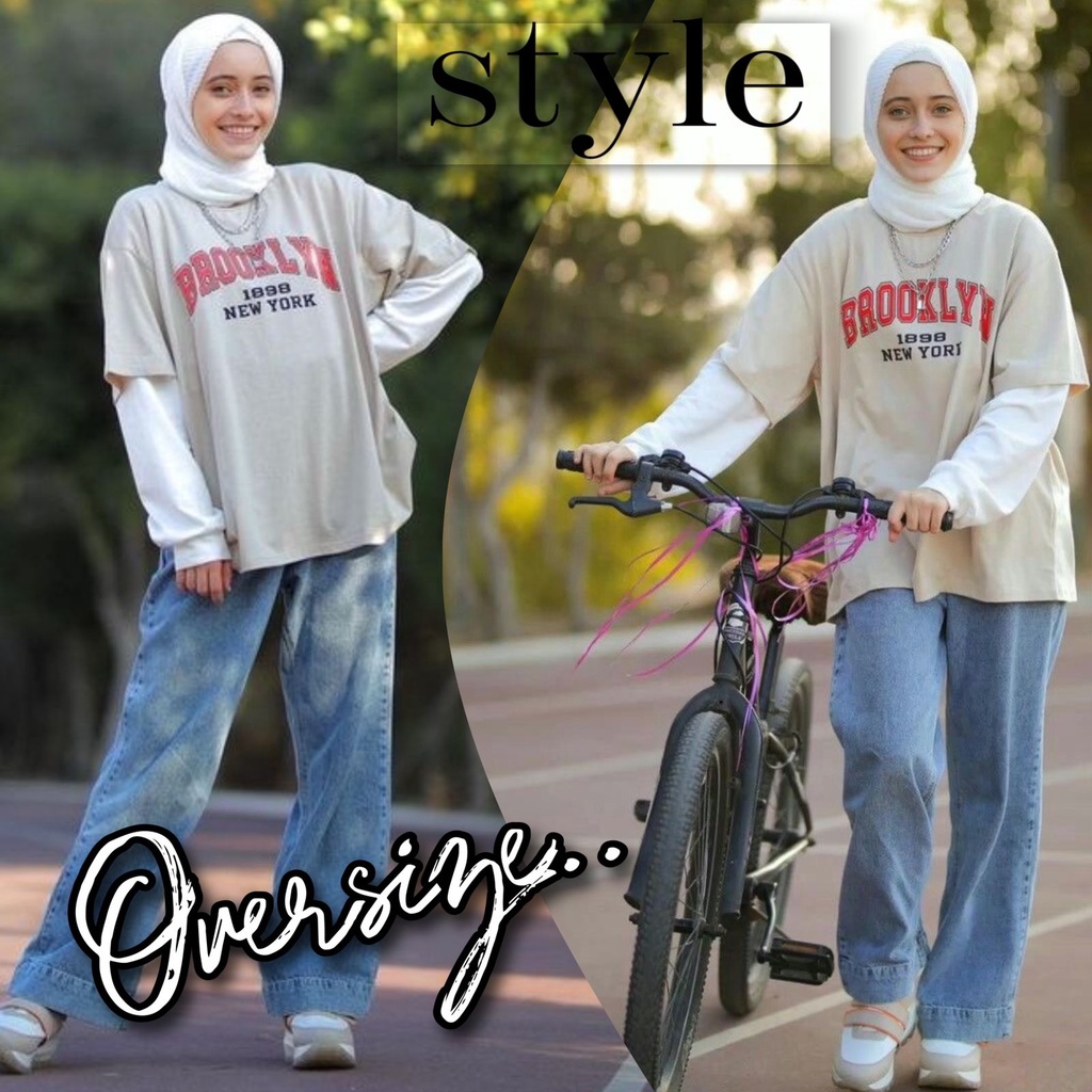 VS GG  -sweater OVERSIZE baju atasan tangan panjang BROOKLYN BROOKLIN - konveksi murah