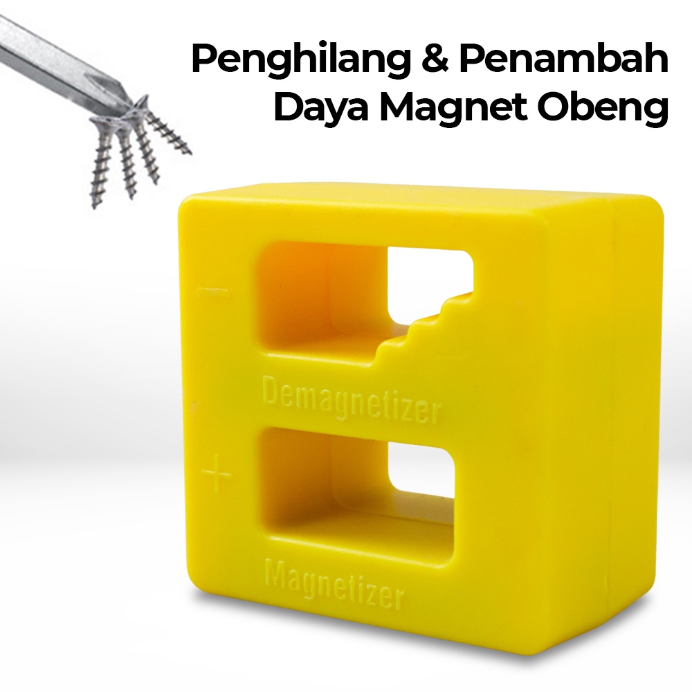 Penghilang Penambah Daya Magnet Obeng Magnetizer Demagnetizer - LZ079 - Yellow