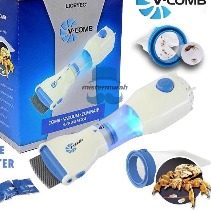 ☉ ORIGINAL V-COMB SERIT PENGHILANG SISIR KUTU ELEKTRIK SERIT RAMBUT VACUM VAKUM MB ➹