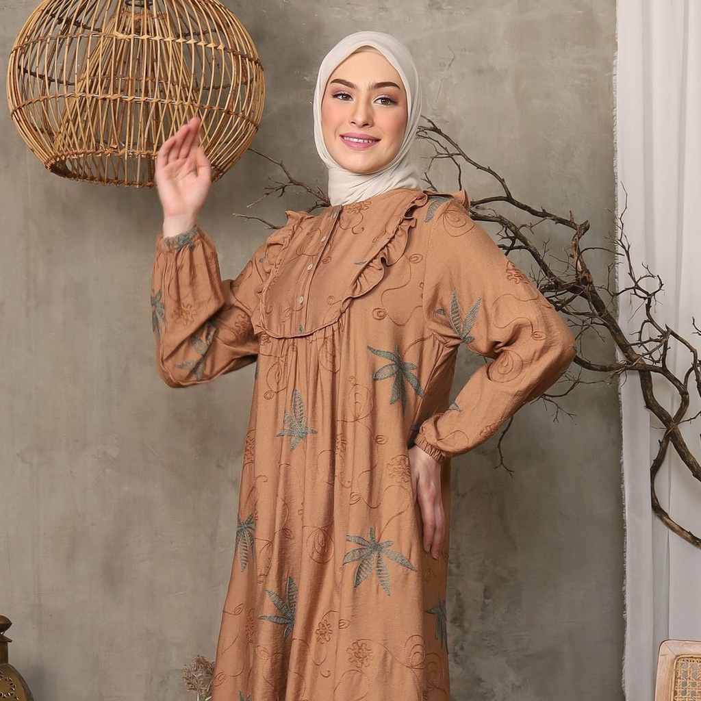 Vina Dress Terbaru 2023 // Dress Muslimah Terbaru // Dress Linen Crepso Bordir