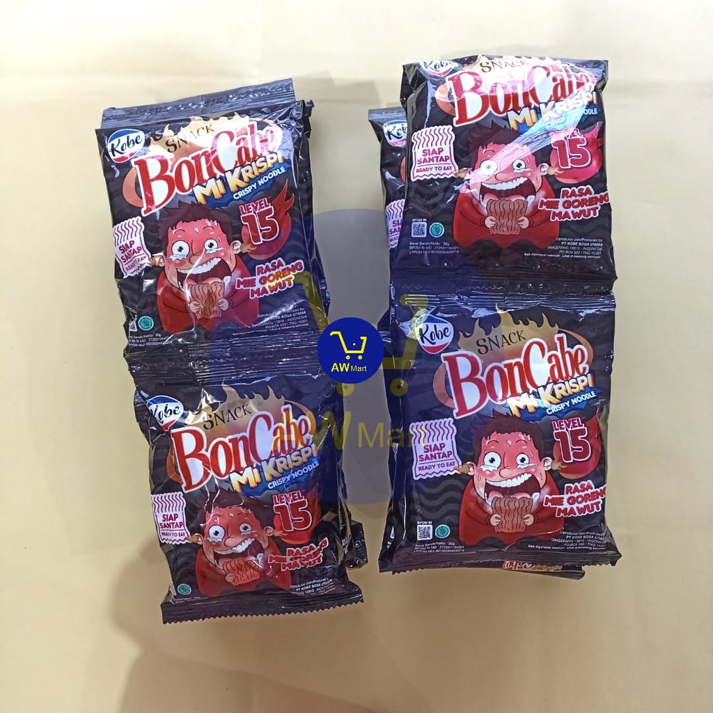 SNACK MI KRISPI BON CABE LV 15 - RENCENG ( ISI 10 SACHET X 30GRAM ) - SNACK MIE GORENG KRISPI