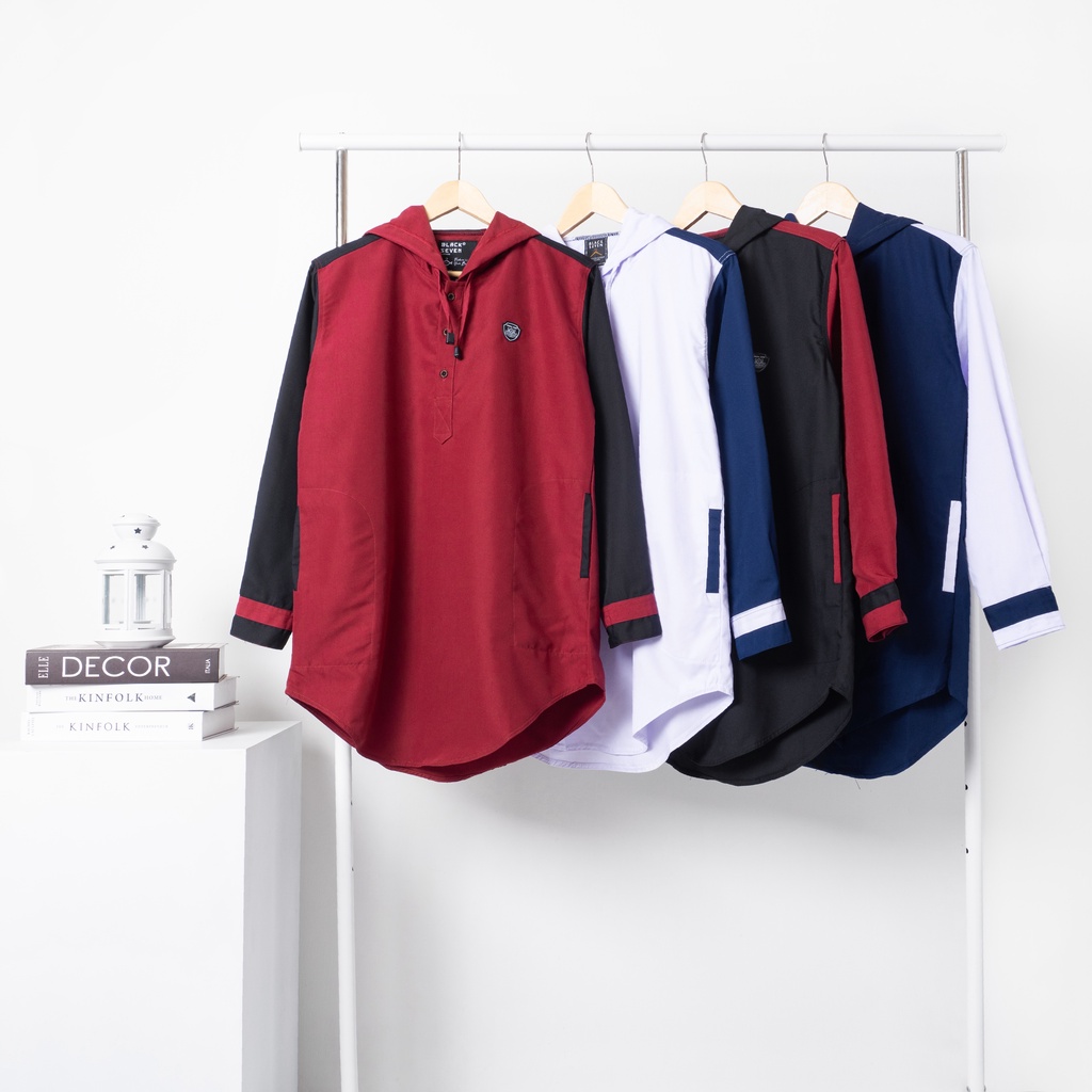 Blackseven | Kurta Hoodie Tangan Panjang | Oxford Cotton