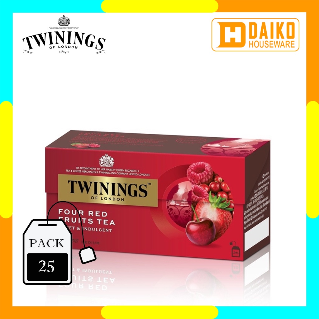 Teh Hitam Celup Twinings Four Red Fruits 25 x 2gr Tea Bags Flavoured Tea Teh Hitam Kantong Rasa Buah