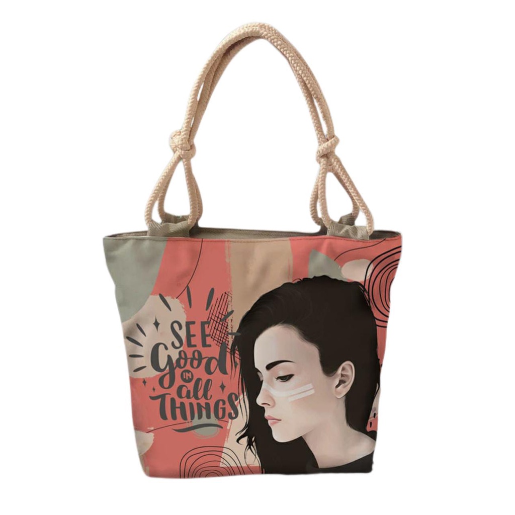 Tote bag Resleting Tali sumbu Bahan Canvas Sublime - Tas Laptop - Tas Kuliah - tas Main