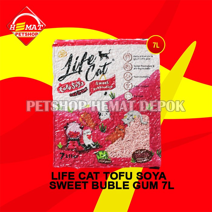 Pasir Kucing Gumpal Wangi Life Cat tofu soya 7 Litter