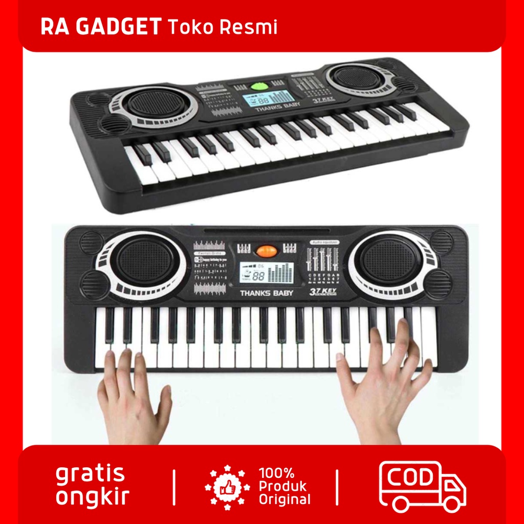 Organ Piano Anak Musical Keyboard 37 Keys / Piano Anak Mainan Edukasi Elektronik Microfon Portable K