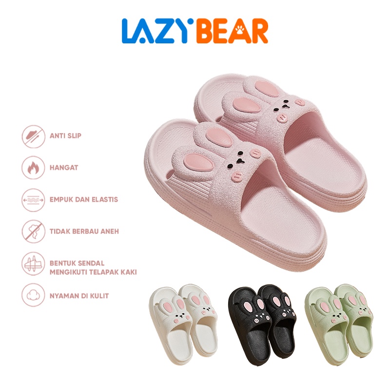 Lazy Bear Sendal Jelly Wanita / Sandal Slip On PVC / Sandal Perempuan Lucu / Cute Rabbit Sandal Jelly Wanita / H30 Sendal Kelinci Rumah Sendal Anak Perempuan / Sendal Wanita Kekinian /Korea Soft Rubber Non Slip