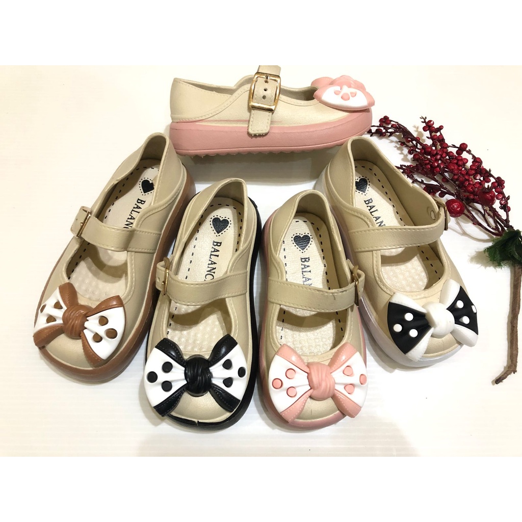 Sepatu Sandal Slop Anak Perempuan Flat Shoes Anak Perempuan Motif Pita Balance-LLJ 601