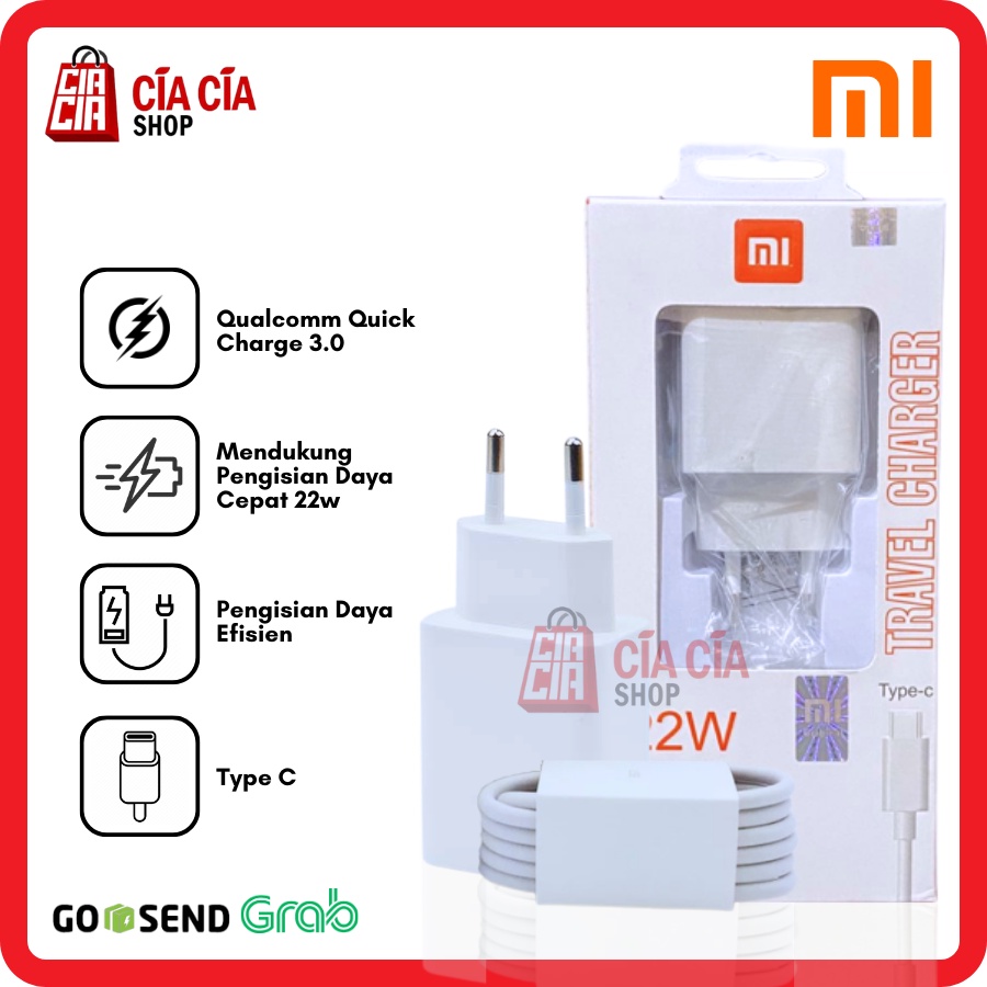 Charger Xiaomi Type C 22W Original Fast Charging Qualcomm Quick Charge 3.0 Casan Xiaomi USB Type C