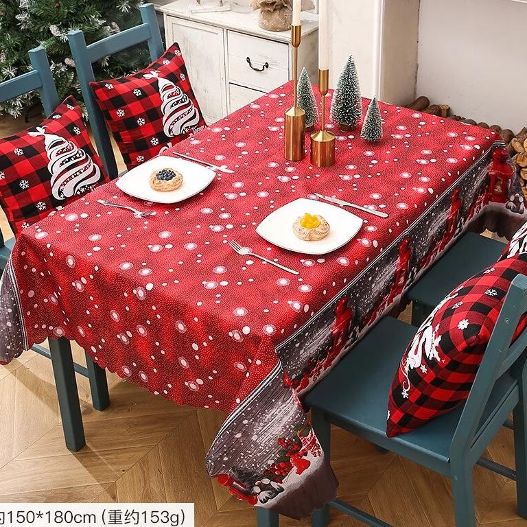 PALING DICARI Taplak Meja Natal 150 x 180cm -Taplak Meja Motif Natal-Taplak Murah-Taplak Meja Makan/
