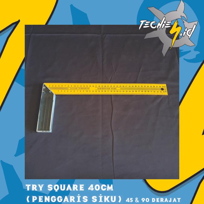 Try Square 40cm (Penggaris Siku) 45 & 90 Derajat