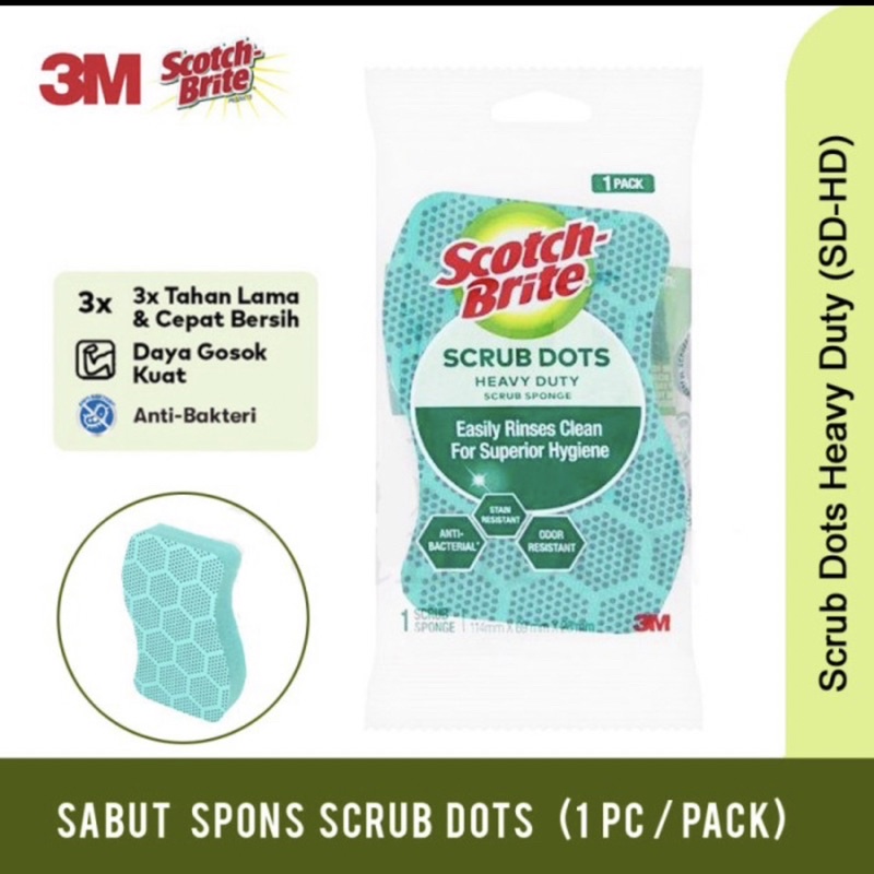 Scotch brite 3M sabut spons scrub dots daya gosok kuat HD