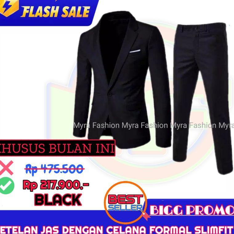 ⇝ COD Jas Pria / Setelan Jas Pria / Jas Hitam Polos  / Jas Pria Slimfit / setelan jas pria lengkap R