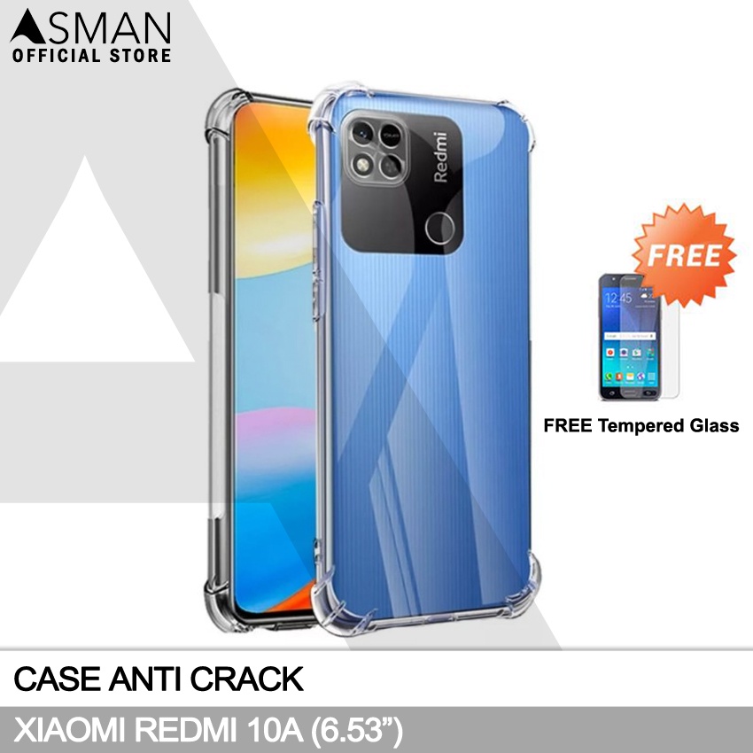 Anti Crack Xiaomi Redmi 10A (6.53&quot;) | Soft Case Anti Bentur + FREE Tempered Glass