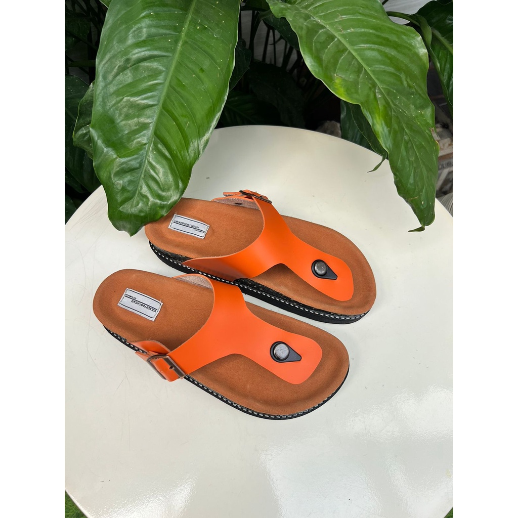 Sandal kasual pria/wanita volkerfootwear shaka orange