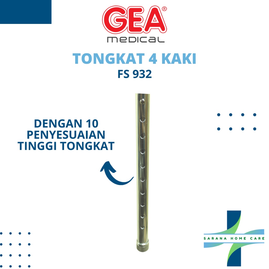 GEA Tongkat 4 Kaki/quad crane/tongkat jalan/alat bantu jalan/alat kesehatan