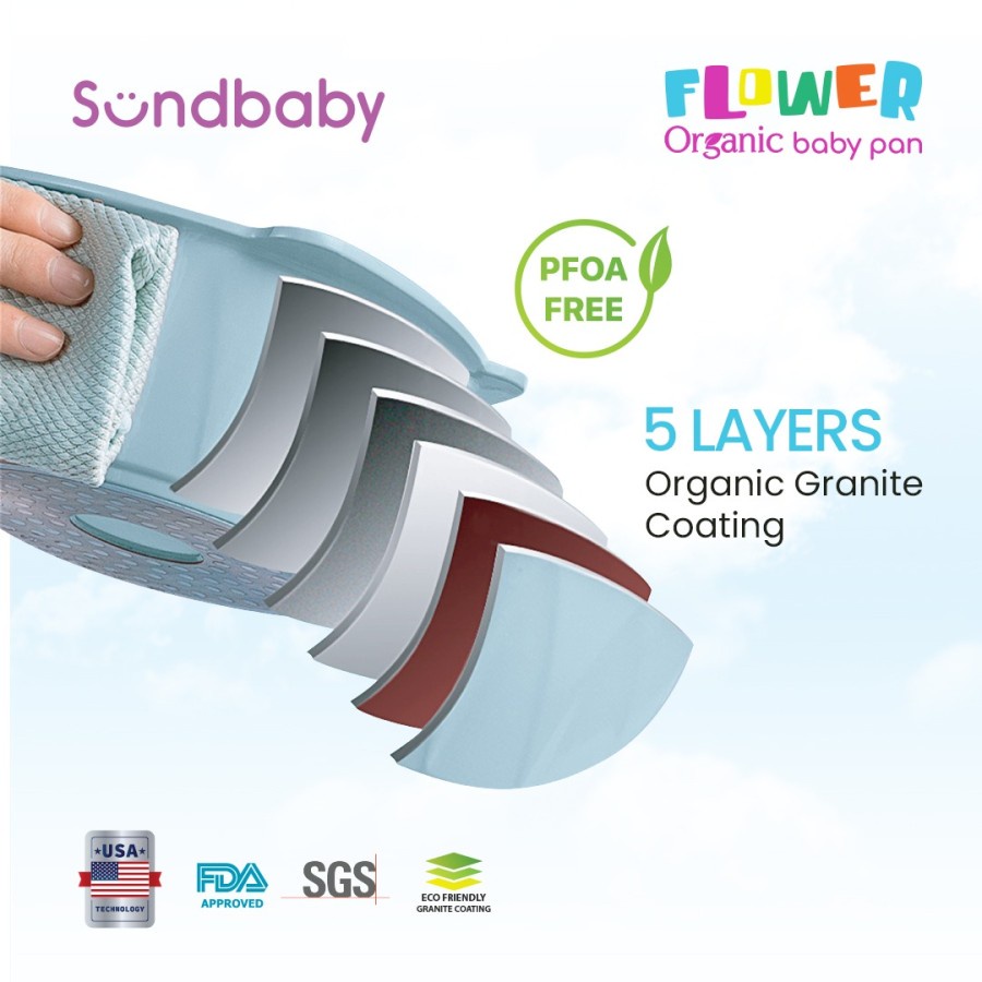 BOLDe SUNDBABY FLOWER ORGANIC BABY PAN - Panci Set Steamer MPASI Bayi