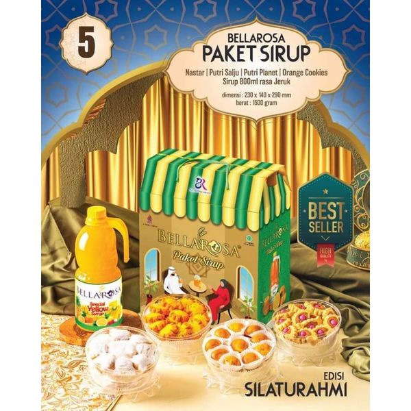 

BellaRosa Paket Sirup Edisi Masjid / kue kering hampers lebaran / set hadiah / parcel sirup set kue putri salju kacang / exp 2024