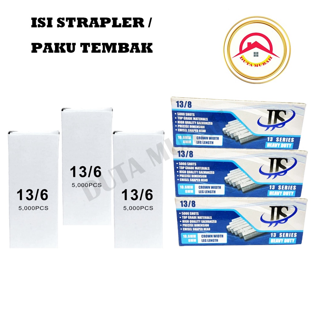 Isi staples jok motor 13/8 (8mm) / Refill Air Strapler / Gun Tacker 13/8 Ukuran 8mm..Buat Jok motor