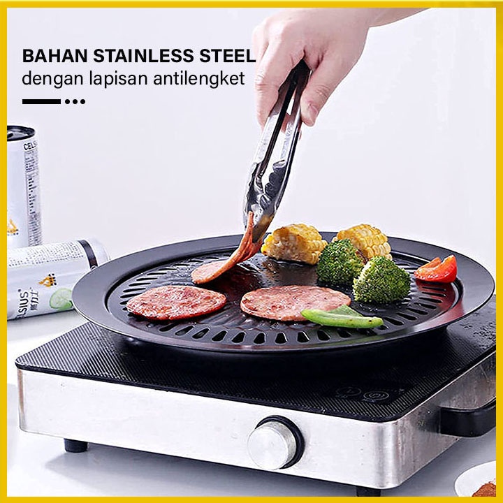 Panggangan BBQ/Panggangan BBQ Bulat 32Cm Ultra Grill Pan Drip Pan Plate Smokeless Anti Lengket / Ala