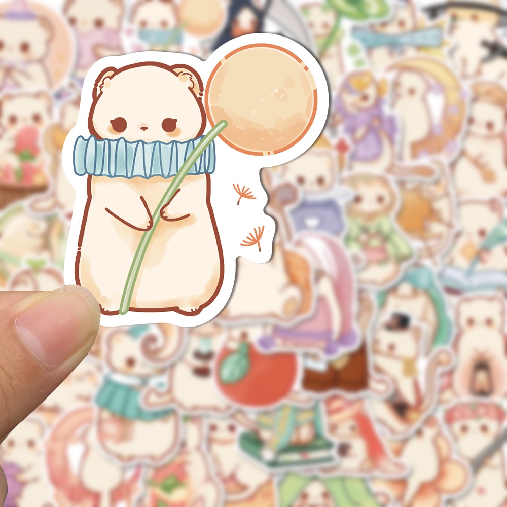 50pcs ferret Kartun Lucu Stiker Helm Komputer Dekorasi Stiker Tahan Air
