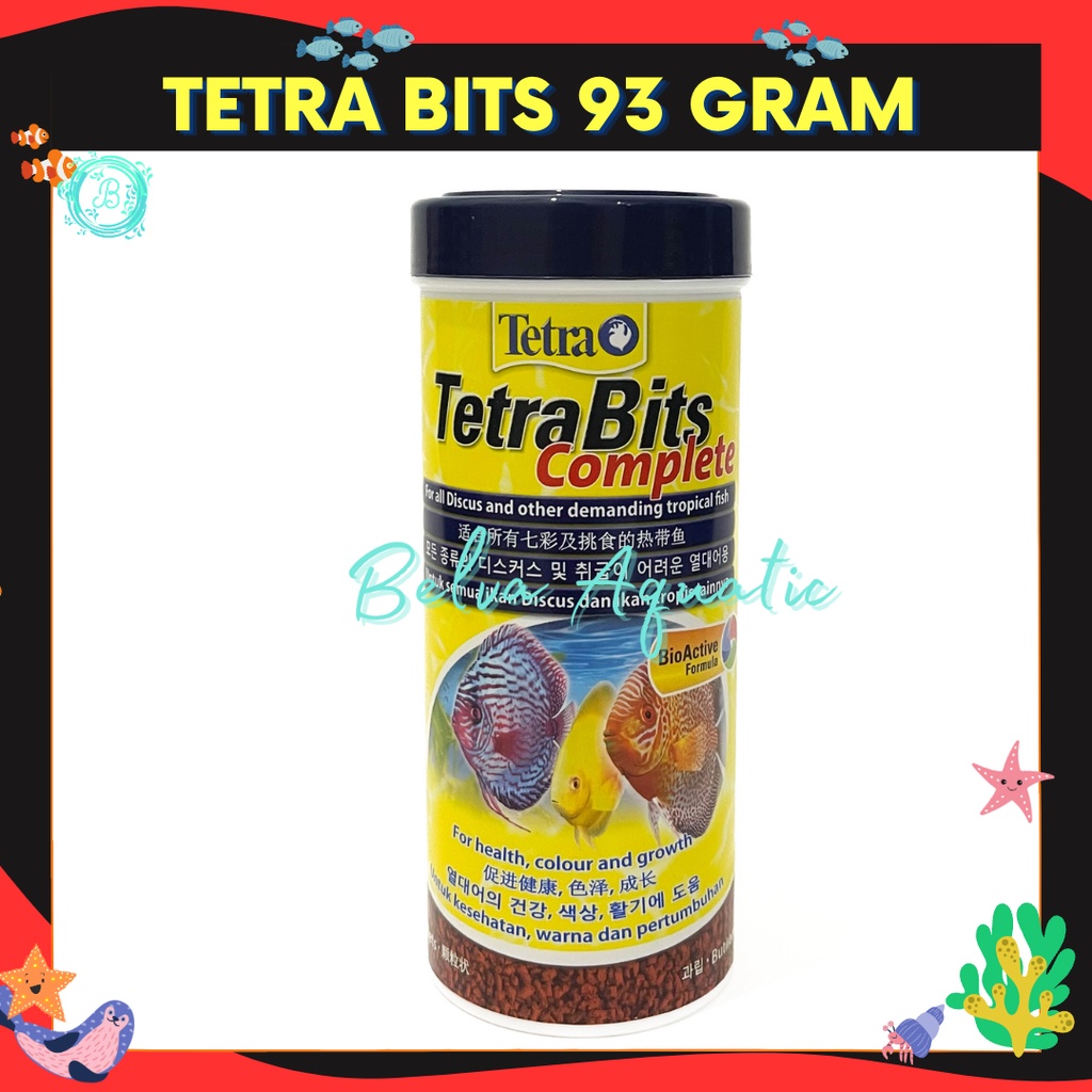 Tetra Bits 93 Gram Pakan Pertumbuhan Warna Kesehatan Ikan Hias Discus Tropis TetraBits Complete 93g Granules Butiran