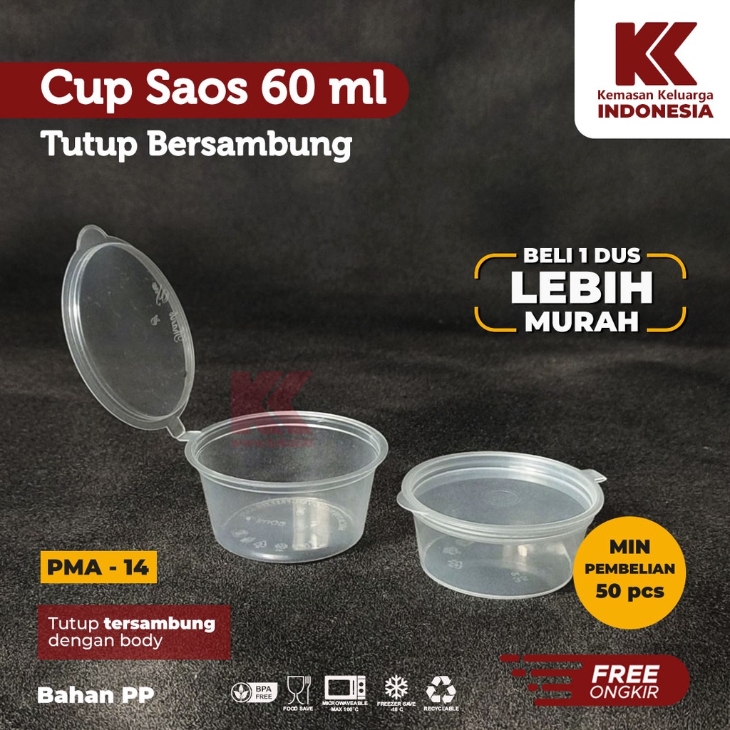 CUP SAOS 60 ML / CUP SAMBAL / TEMPAT SAMBAL 60 ML @ 50PCS