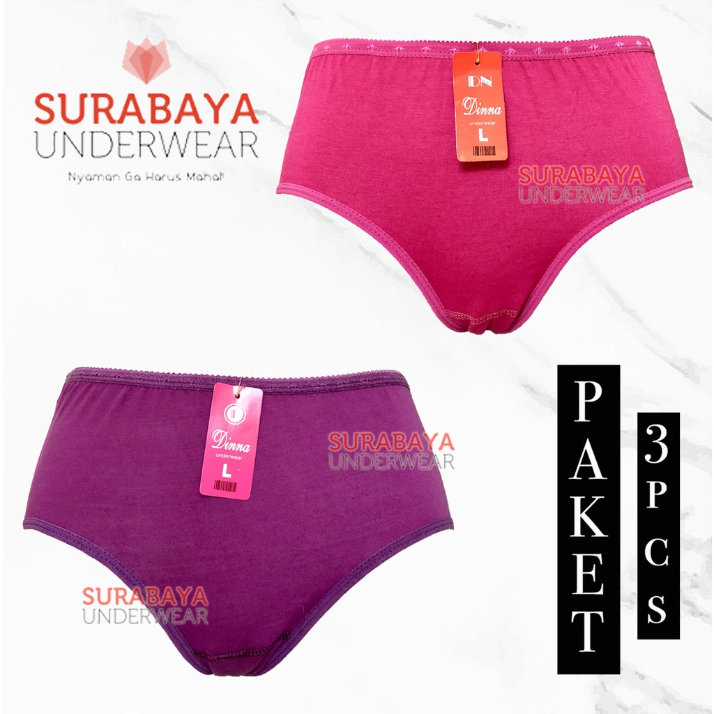 3 PCS CD / CELANA DALAM KATUN HARIAN DINNA