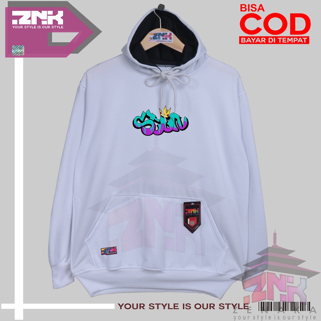 Zenaka Hoodie pria distro aesthetic graffity simple polos warna Putih Jacket pria distro terbaru Sweater pria distro keren bahan tebal Hoodie pria oversize korean style Hoodie wanita tebal aesthetic Sweter wanita kekinian korean style