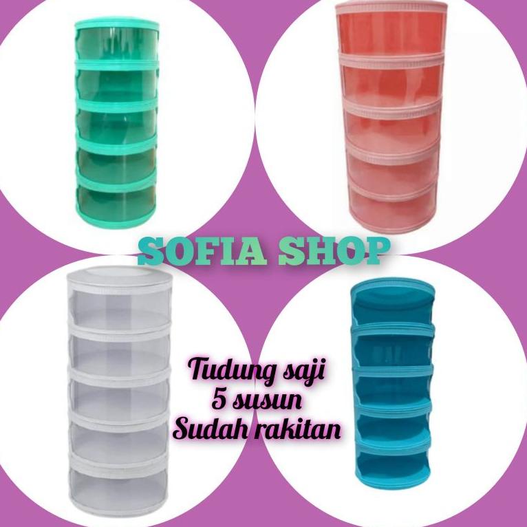 PALING DIMINATI 2kg tudung saji warna 5 susun 5 tingkat PINK BIRU TOSKA PUTIH