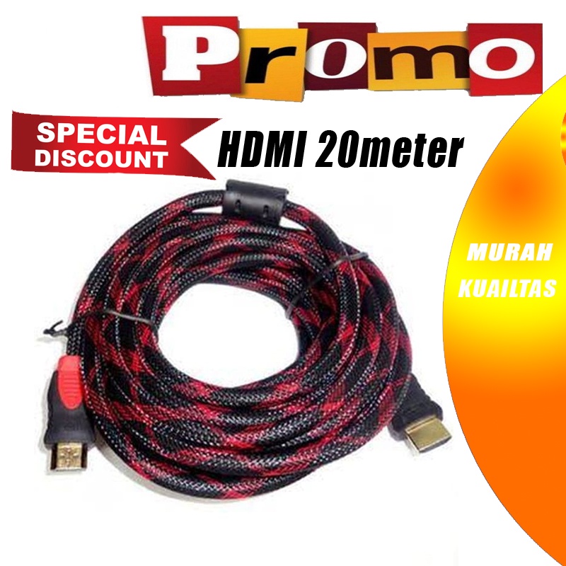 Kabel Hdmi 20 meter SERAT JARING HDMI male TO HDMI male 20m