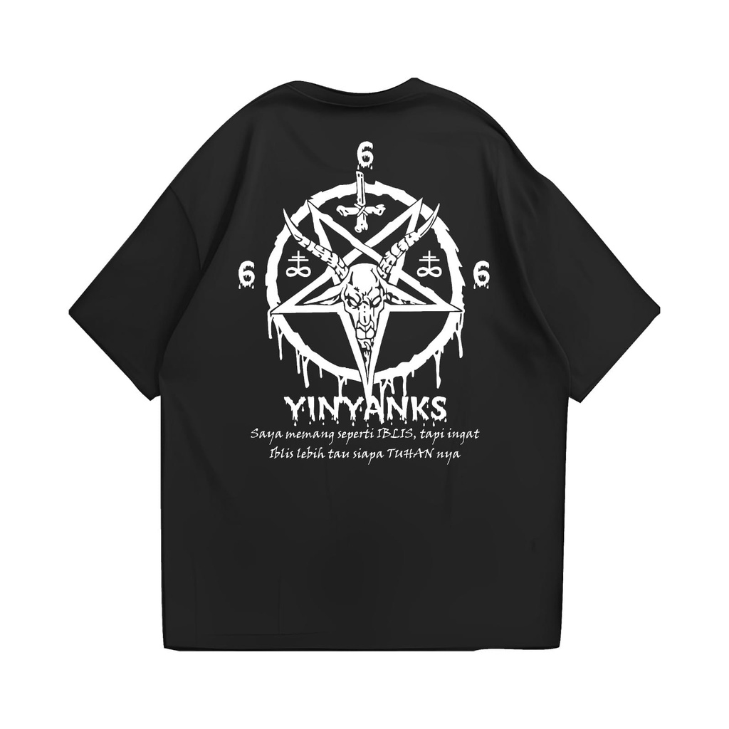 Yinyanks Apparel T-Shirt Satanic 666 Hitam
