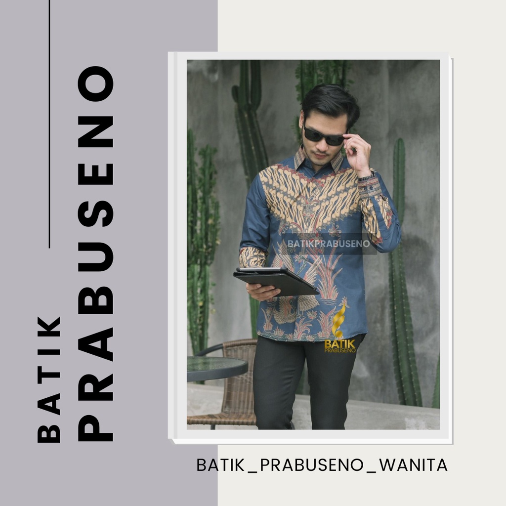 Batik Prabuseno - TIKTA Batik Prabuseno Kemeja Batik Pria Lengan Panjang Slimfit