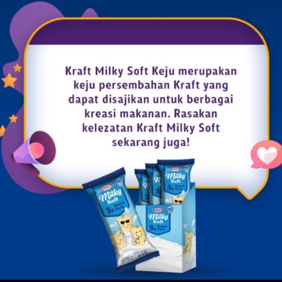 Kraft Milky Soft 3x30gr Keju Snack Pack