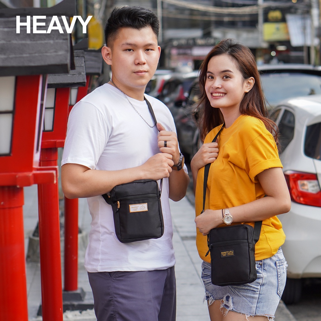 Tas Selempang Heavy Premium Distro | Sling Pouch Bag Heavy Kasual Black